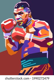 Kediri, Indonesia 14-06-2021:Mike Tyson The Legendary Boxing Ini WPAP Style