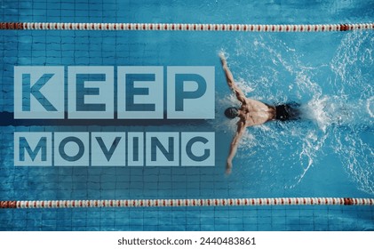 Keep Moving Motivational Quote. Creative Typography Concept Poster with Sports Background. - Powered by Shutterstock