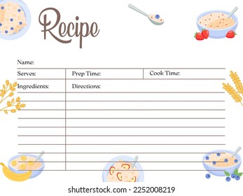 Keep your kitchen running smoothly with this white template recipe sheet for organizing your recipes. - Powered by Shutterstock