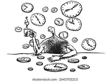 Keeping track, time, timing, synchronization, busy life, morning coffee, day, night,
