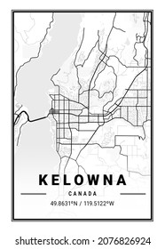 Kelowna - Canada Light City Map