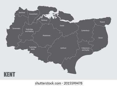 Kent County Council Map Kent County Map Divided Districts Labels Stock Illustration 2015599478 |  Shutterstock