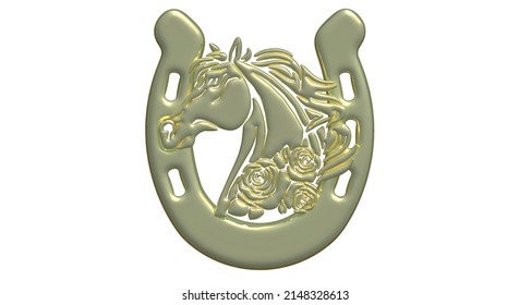 Kentucky Derby Logo Illustration Horseshoe Horse Roses