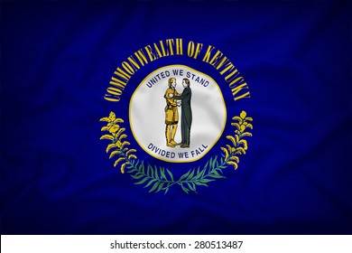 Kentucky Flag On Fabric Texture Backgroundvintage Stock Illustration ...