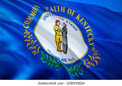 Kentucky Flag State 3d Waving Flag Stock Illustration 1320300245