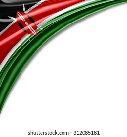 Kenya flag of silk with copyspace for your text or images and white background