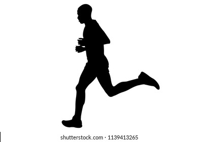 Kenyan Athlete Marathon Runner Running Black Silhouette