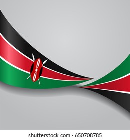 Kenyan flag wavy abstract background. Raster version.