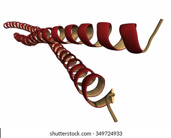 Keratin Intermediate Filament, Chemical Structure. Keratin Is One Of The Main Components Of Human Skin, Hair And Nails. Cartoon Representation.
