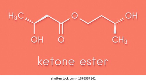 Ketone Ester Molecule. Present In Drinks To Induce Ketosis. Skeletal Formula.