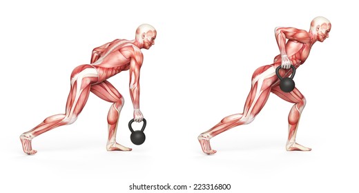 Kettlebell Exercise - One Arm Row