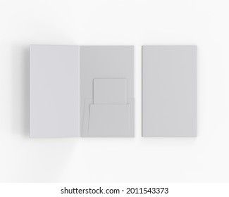 Key Card Holder Folder Ready For Your Design Mockup Template Isolated On White Background, 3d Illustration.