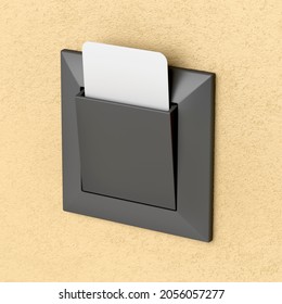 Key Card Reader On The Wall In The Hotel Room, 3D Illustration