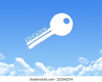 Key to education cloud shape