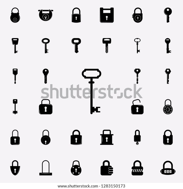 key icon. lock and keys icons universal set for\
web and mobile