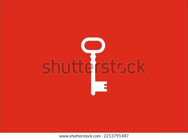 Key icon symbol in red image, illustration\
of lock icon symbol in black on red background, a security design\
on a red\
background	