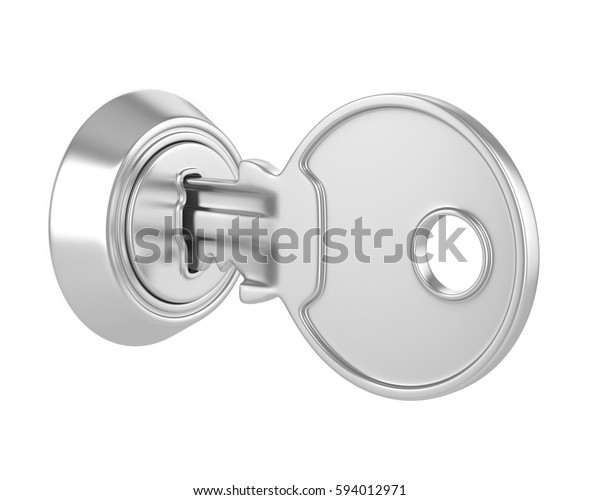 Key Keyhole Isolated Over White Background Stock Illustration 594012971