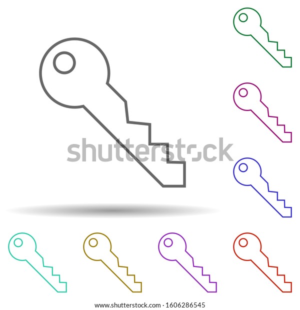 Key multi color icon. Simple thin line,\
outline illustration of security icons for ui and ux, website or\
mobile application