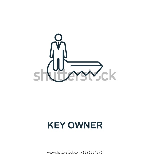 Key Owner outline icon. Thin line style\
design from blockchain collection. Creative key owner icon for web\
design, apps, software, printing\
usage.