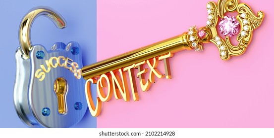 Key to success is Context - to win in work, business, family or life you need to focus on Context, it opens the doors that lead to victories and getting what you really want, 3d illustration