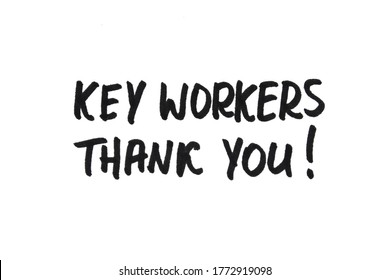 Key Workers Thank You Handwritten Message Stock Illustration 1772919098 ...