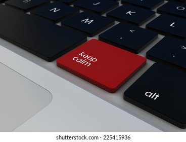 keyboard and button with text keep calm