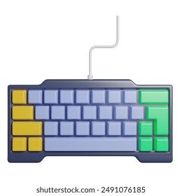 Keyboard Computer Device 3D Icon Rendering Illustration