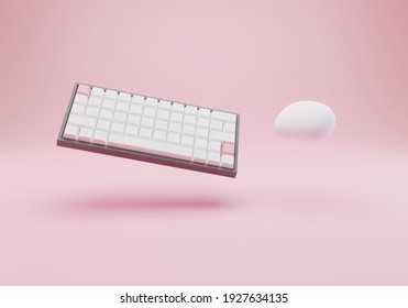 Keyboard And Mouse 3d Illustration, 3d Rendering Image