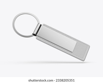 Keychain blank mock up on isolated  for branding, 3d illustration.	