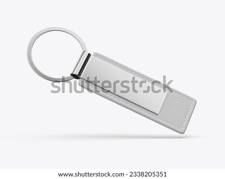 Keychain blank mock up on isolated  for branding, 3d illustration.	 商業照片 © 