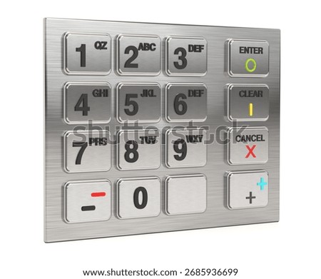 Keypad isolated on white background. 3D illustration.
