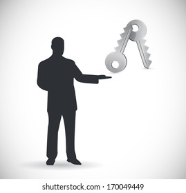 keys to success presentation illustration design over a white background