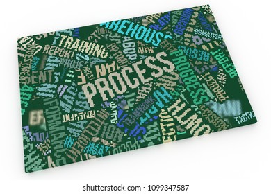 Keyword of Process. Geometric structure geometric, illustrations of business or finance, for graphic design, wallpapers, booklets. Colorful 3D rendering.