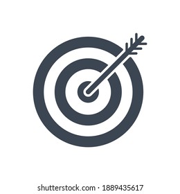 Keyword Targeting Related Glyph Icon. Isolated On White Background. Illustration.