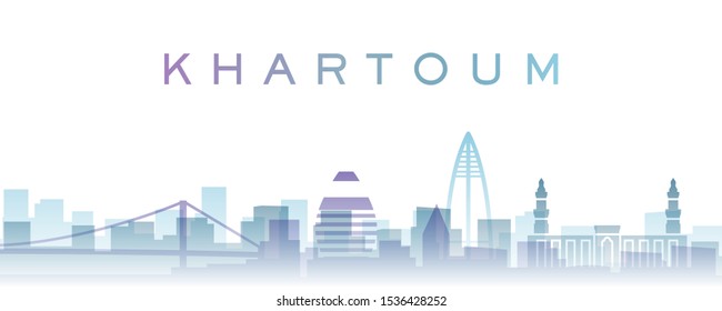 Khartoum Transparent Layers Gradient Landmarks Skyline