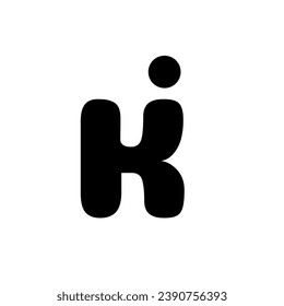 KI Bold Initial Logo in Black and White Color, simple type. - Powered by Shutterstock