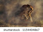 Kicking up a spray of dirt, a massive smilodon, a beast of fur and fang, leaps out of the murky mists. With its muscular frame, razor sharp claws, and long curved teeth, he
