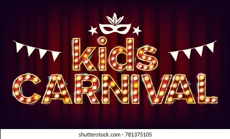 Kids Carnival Poster. Carnival Glowing Lamps. For Dance Party Flyer Design. Illustration - Powered by Shutterstock