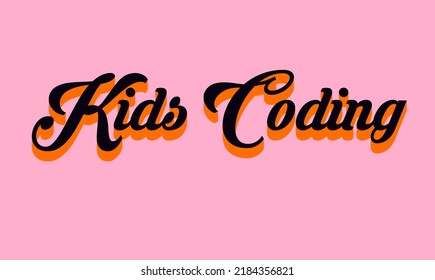 Kids Coding Banner With 3d Effect 