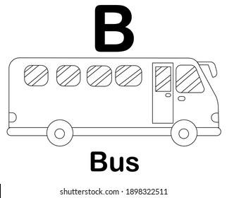 Kids Colouring Drawing Alphabet B Bus Stock Illustration 1898322511 ...