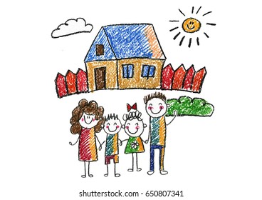 48,804 Drawing family house Images, Stock Photos & Vectors | Shutterstock