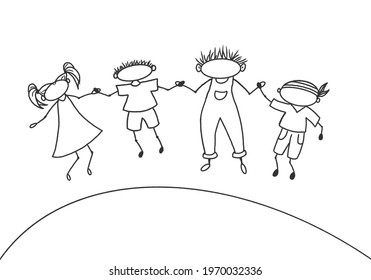 Boy And Girl Holding Hands Outline Drawing Images Stock Photos Vectors Shutterstock