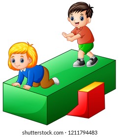 Kids Playing Playground Stock Illustration 1211794483 | Shutterstock