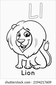 Kids Printable Alphabet Animal Coloring Pages Stock Illustration ...