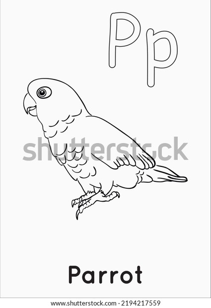 Kids Printable Alphabet Animal Coloring Pages Stock Illustration