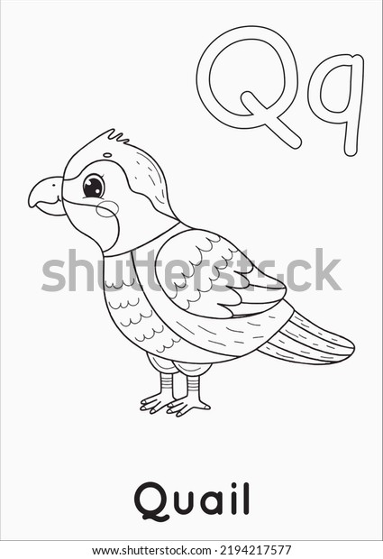 Kids Printable Alphabet Animal Coloring Pages Stock Illustration ...