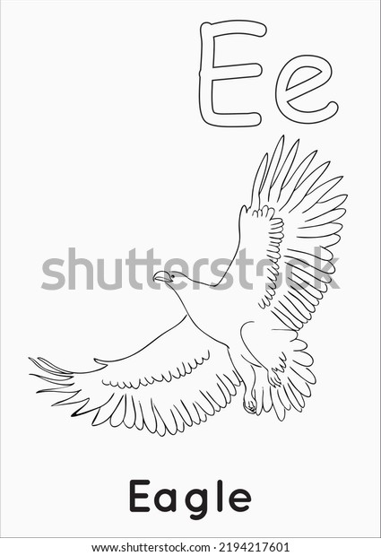 Kids Printable Alphabet Animal Coloring Pages Stock Illustration