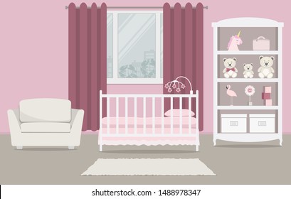 Girl S Pink Bedroom Stock Illustrations Images Vectors