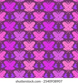 Kids wallpaper pattern with butterflies and hearts, seamless repeat pattern - Powered by Shutterstock