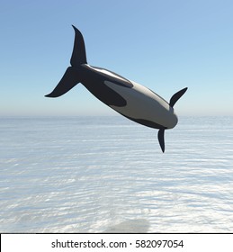 Killer Whale Jumping 3d rendering